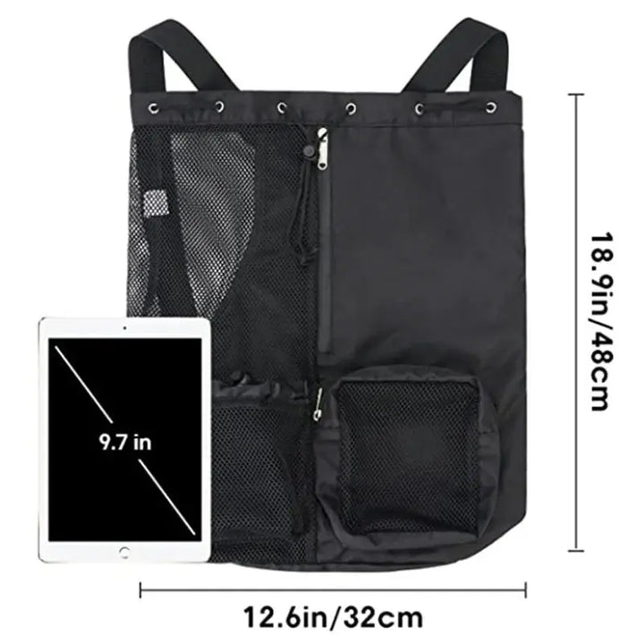 Mia - Mesh Drawstring Swim Bag with Wet Pocket for Gym & Beach Use, Size One Size Fits All 3