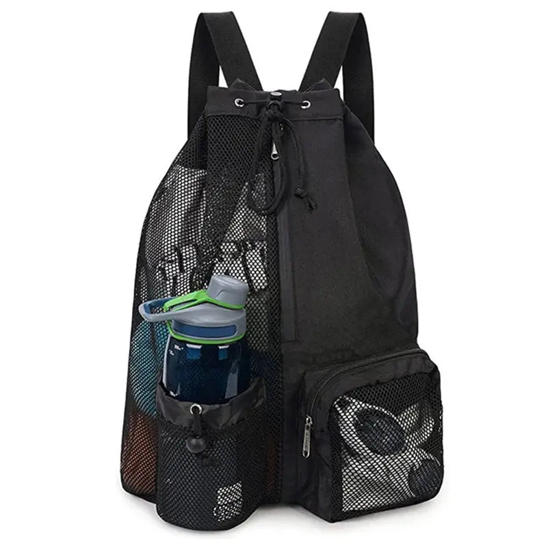 Mia - Mesh Drawstring Swim Bag with Wet Pocket for Gym & Beach Use, Size One Size Fits All 0