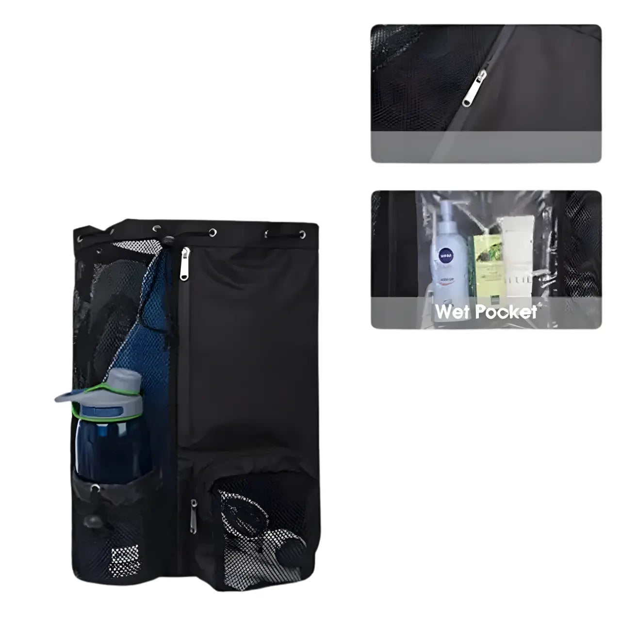 MunaWear - Sports Bags - Serix - Mesh Drawstring Swim Bag with Wet Pocket for Gym & Beach Use - 