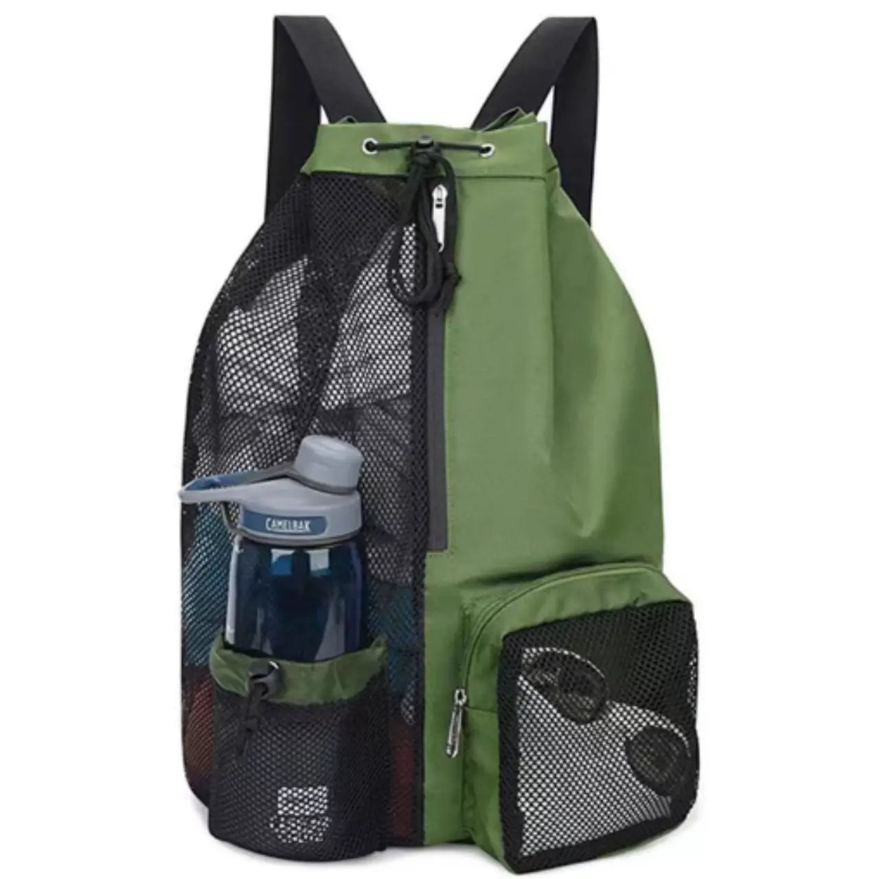 MunaWear - Sports Bags - Serix - Mesh Drawstring Swim Bag with Wet Pocket for Gym & Beach Use - 