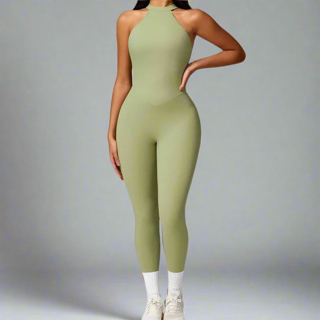 MunaWear  Sportswear  Ella - Stylish Halter Jumpsuit Perfect For Active Women And Yoga Enthusiasts