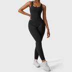 MunaWear  Sportswear  Isla - Stylish Open-Back Jumpsuit Ideal for Yoga and Fitness Enthusiasts