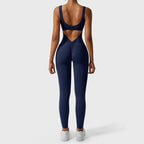 MunaWear  Sportswear  Isla - Stylish Open-Back Jumpsuit Ideal for Yoga and Fitness Enthusiasts
