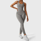 MunaWear  Sportswear  Isla - Stylish Open-Back Jumpsuit Ideal for Yoga and Fitness Enthusiasts