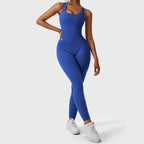 MunaWear  Sportswear  Isla - Stylish Open-Back Jumpsuit Ideal for Yoga and Fitness Enthusiasts