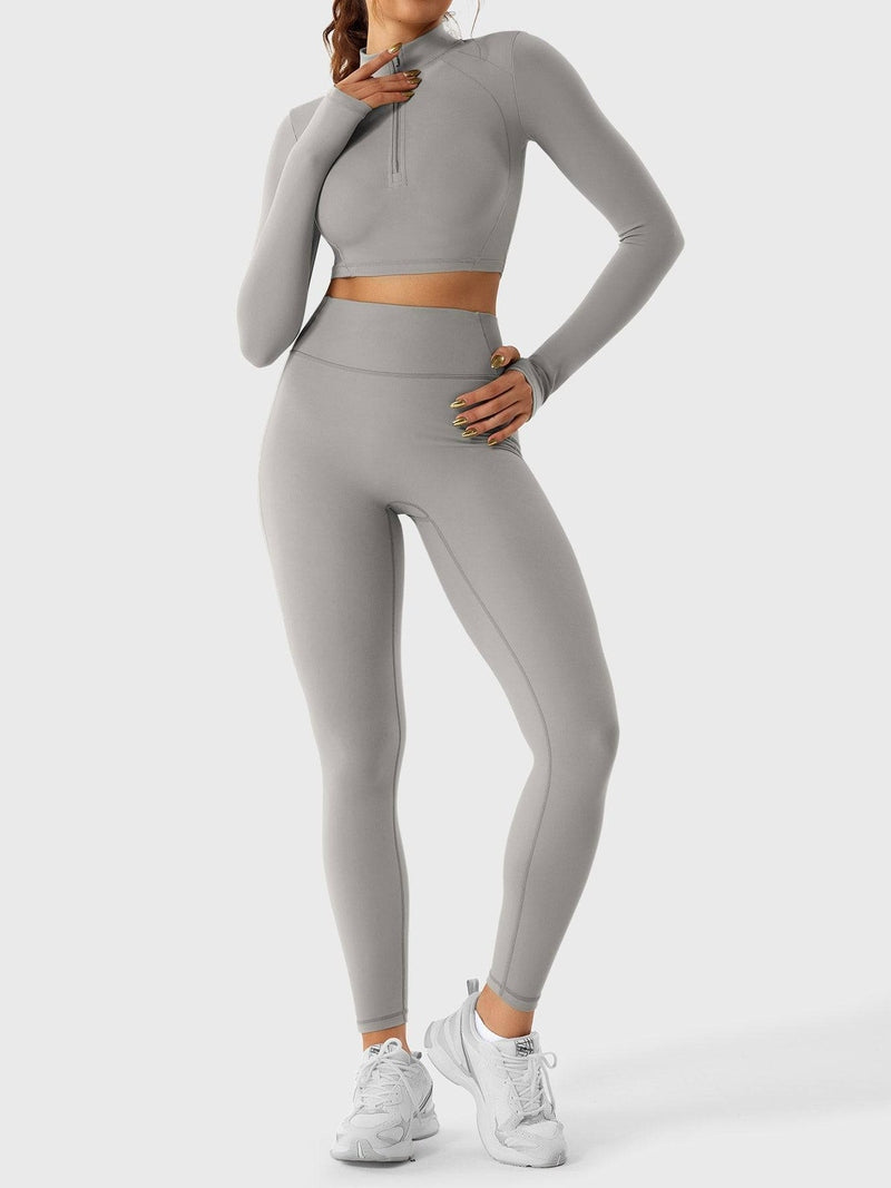 MunaWear Sportswear Lara - Chic Women's Activewear Set With Seamless Leggings And Cropped Top