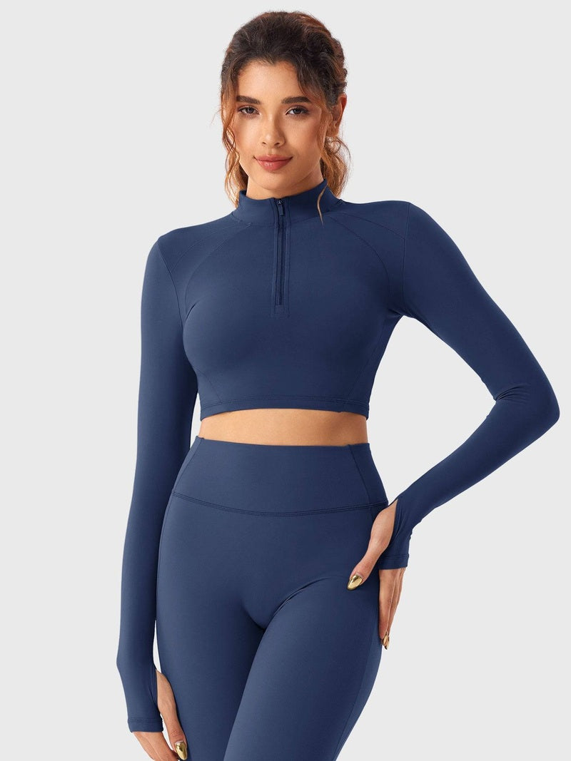 MunaWear Sportswear Lara - Chic Women's Activewear Set With Seamless Leggings And Cropped Top