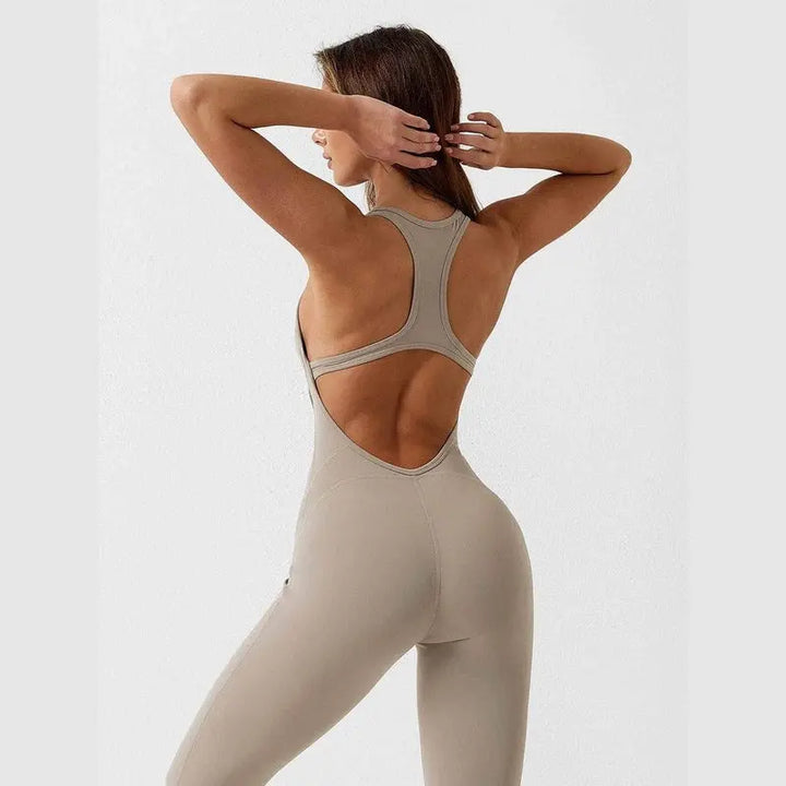 MunaWear  Sportswear  Leila - Chic Open-Front Jumpsuit For Effortless Style And All-Day Comfort