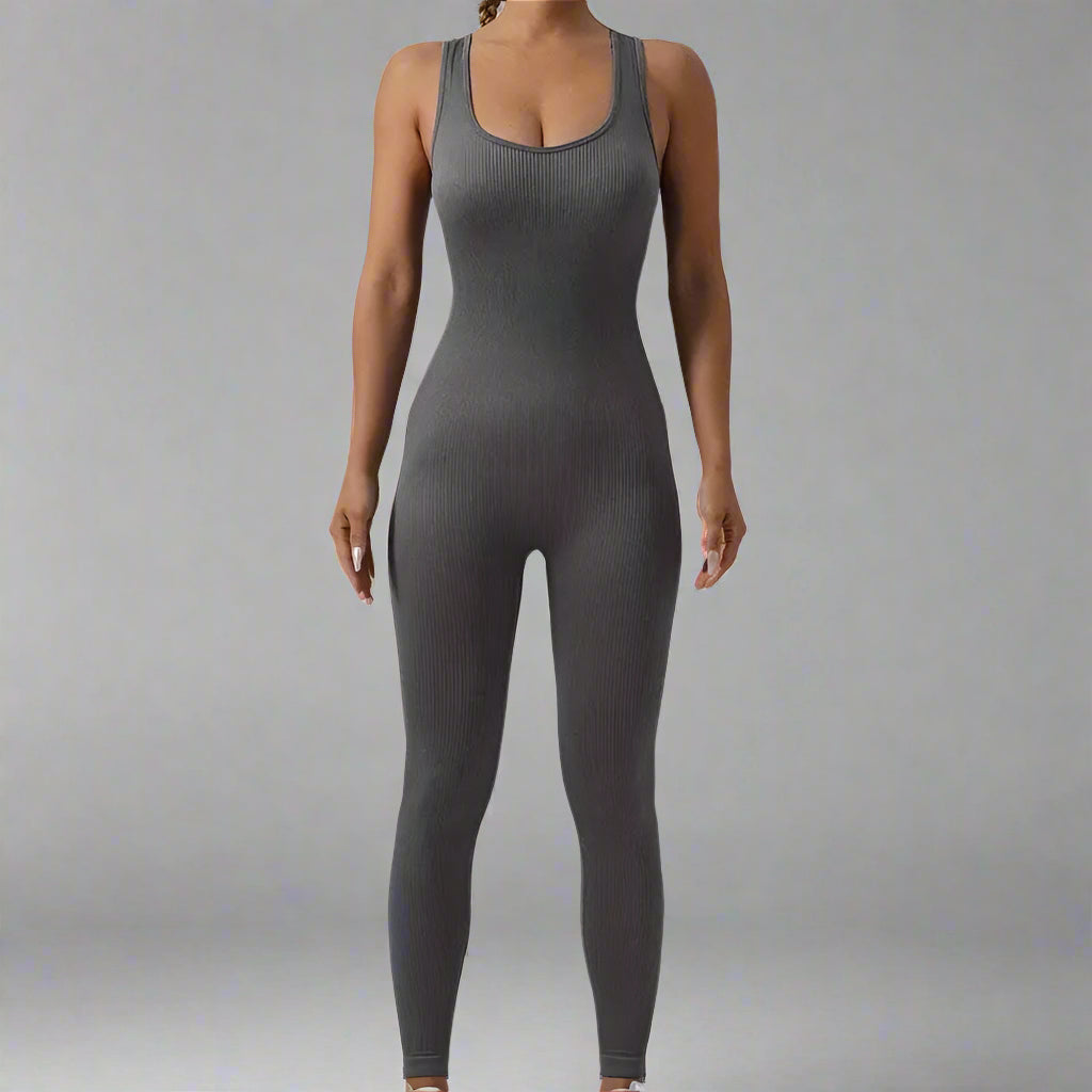 MunaWear  Sportswear  Nina - Chic Short Sleeve Jumpsuit For Active Women On The Go