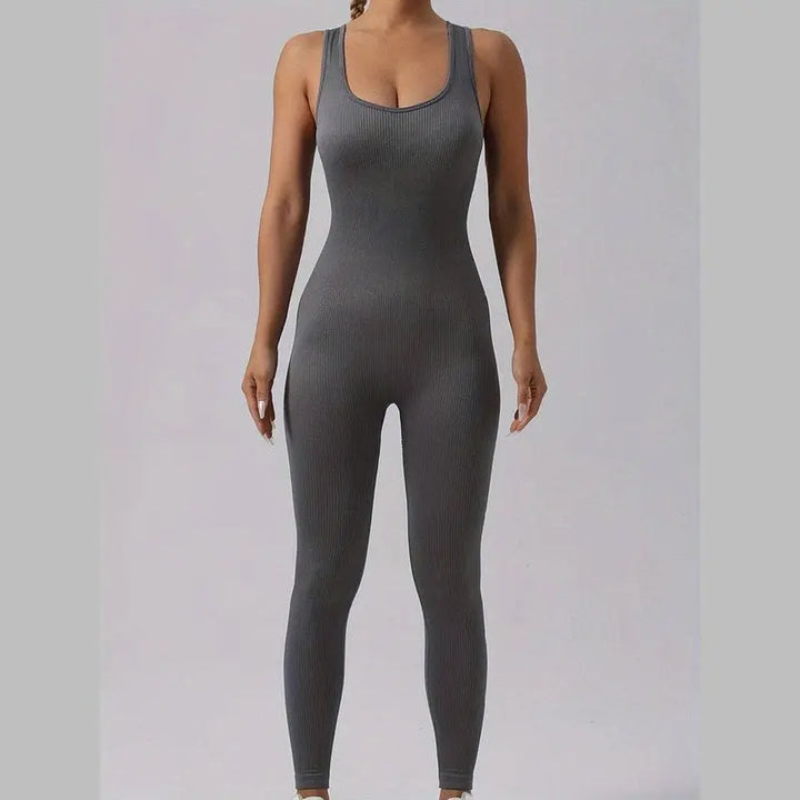 MunaWear  Sportswear  Nina - Chic Short Sleeve Jumpsuit For Active Women On The Go