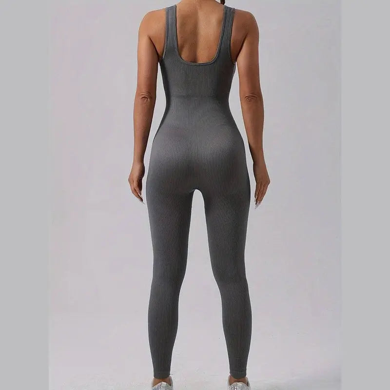 MunaWear  Sportswear  Nina - Chic Short Sleeve Jumpsuit For Active Women On The Go