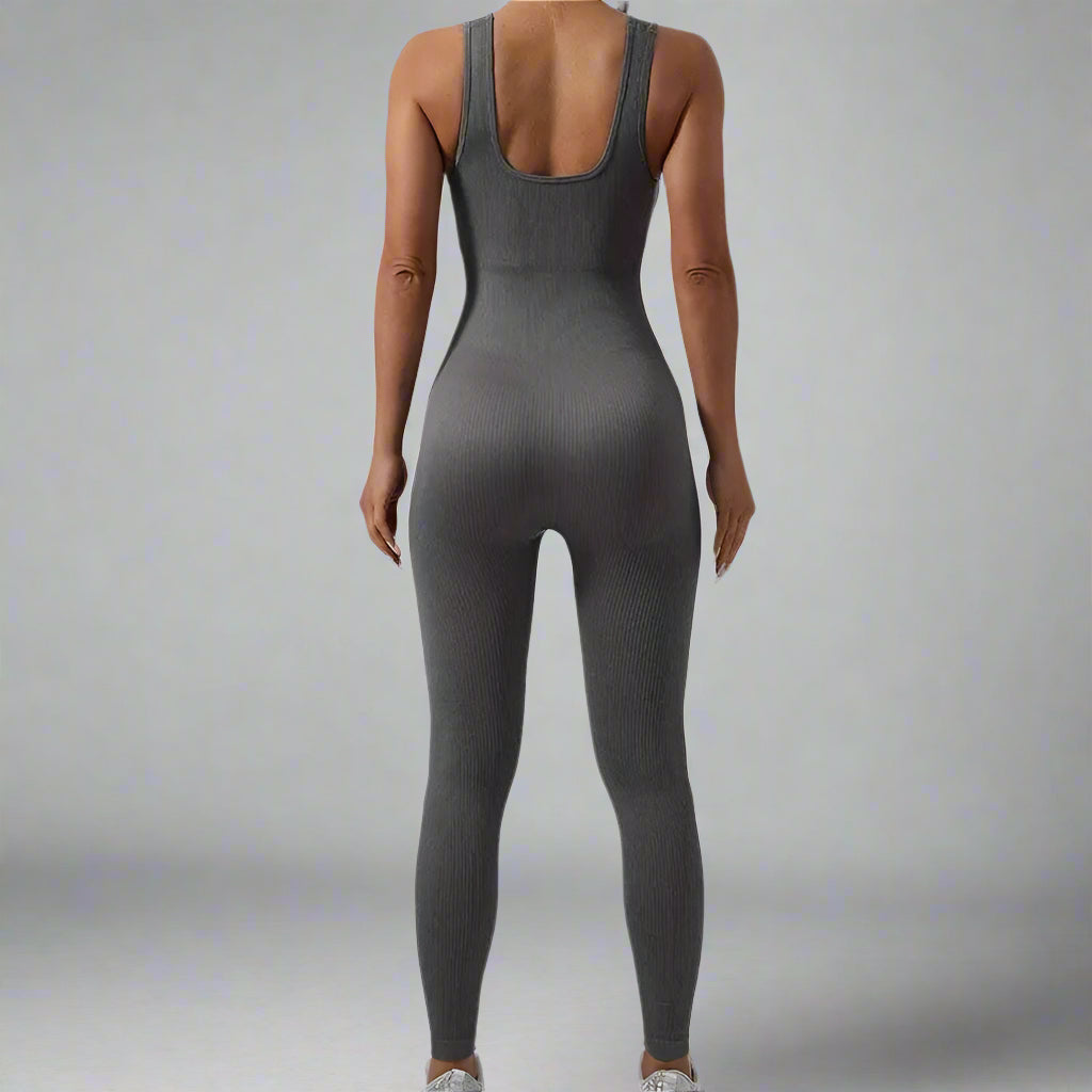 MunaWear  Sportswear  Nina - Chic Short Sleeve Jumpsuit For Active Women On The Go