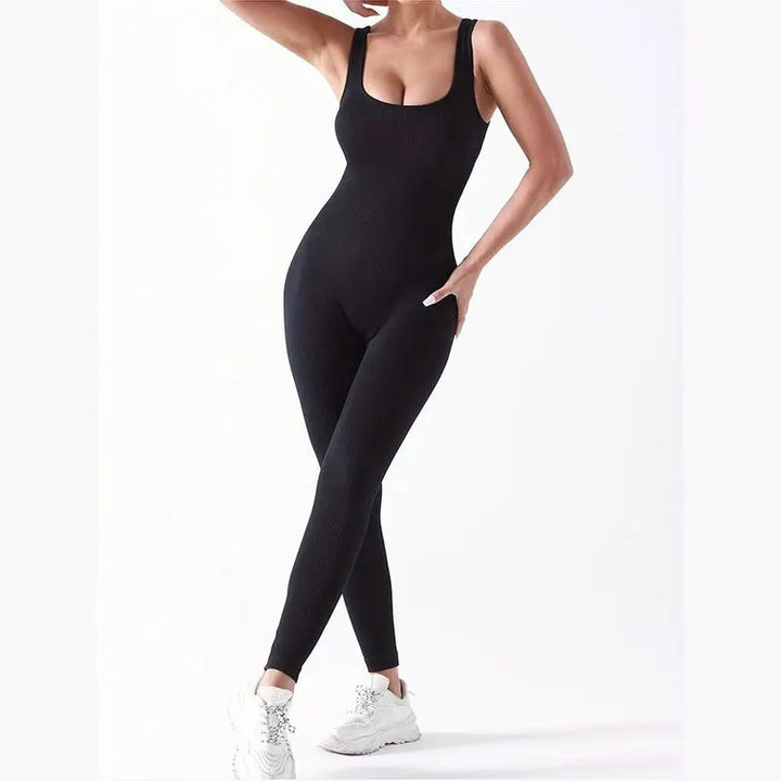 MunaWear  Sportswear  Nina - Chic Short Sleeve Jumpsuit For Active Women On The Go