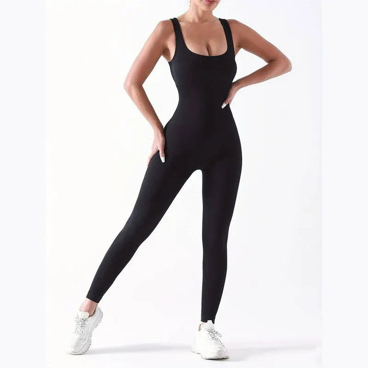 MunaWear  Sportswear  Nina - Chic Short Sleeve Jumpsuit For Active Women On The Go