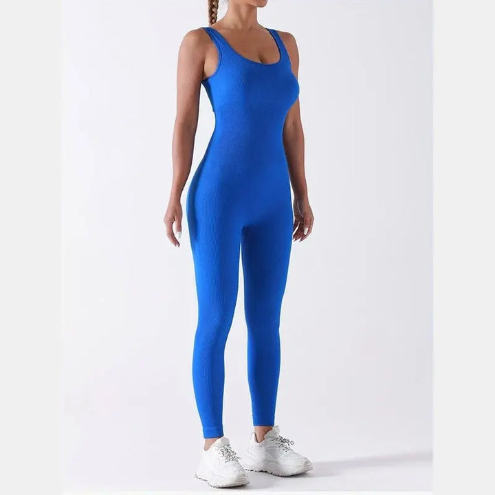 MunaWear  Sportswear  Nina - Chic Short Sleeve Jumpsuit For Active Women On The Go