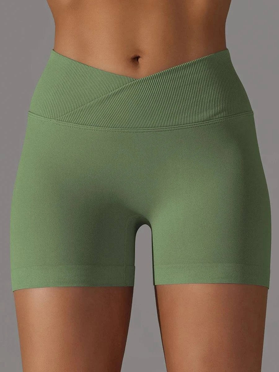 MunaWear Sportswear Sienna - Stylish Women's Cross-Waist Sport Shorts For All-Day Comfort