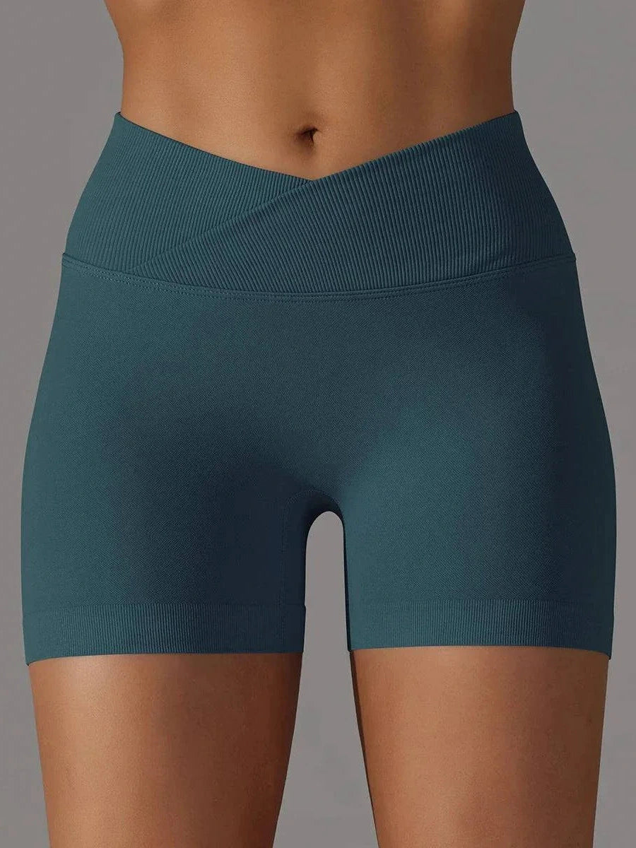 MunaWear Sportswear Sienna - Stylish Women's Cross-Waist Sport Shorts For All-Day Comfort