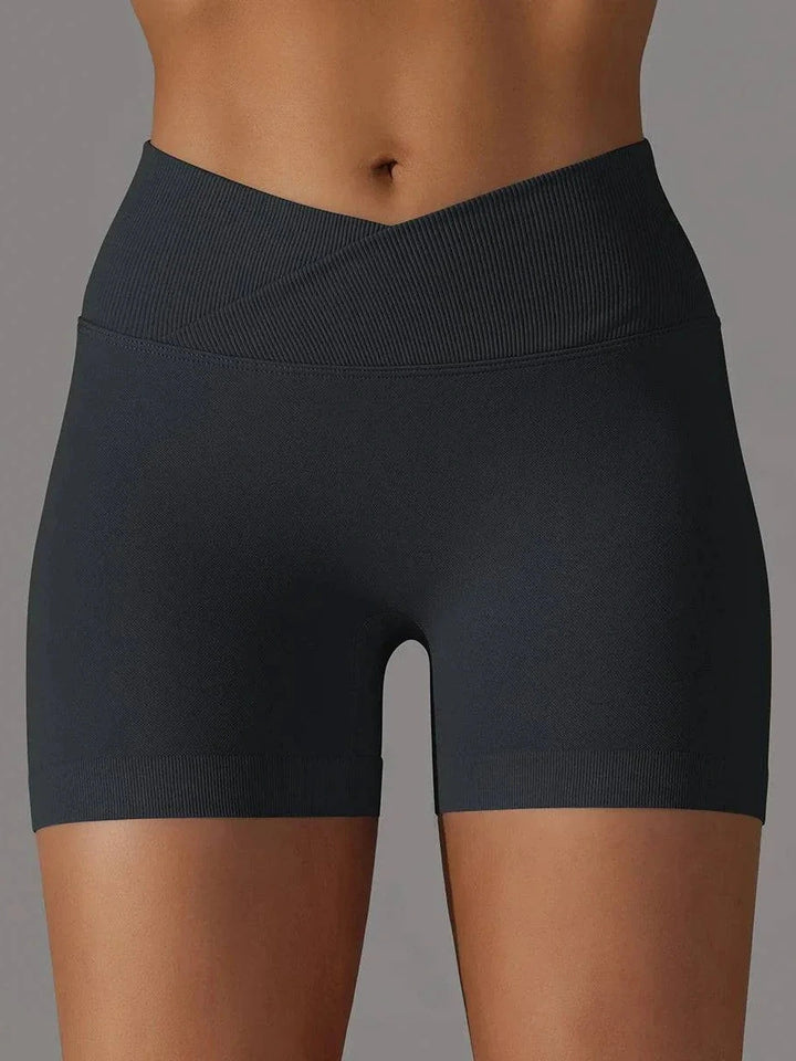 MunaWear Sportswear Sienna - Stylish Women's Cross-Waist Sport Shorts For All-Day Comfort