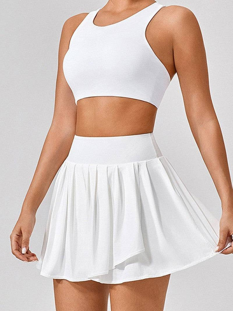 MunaWear Sportswear Tessa - Stylish Wide Shoulder Top & Skirt Set for Fitness and Yoga Enthusiasts