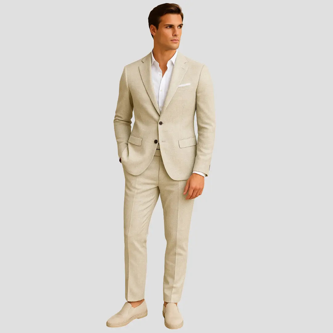 Caden - Structured Men's Linen Suit With Soft Blazer For Summer Weddings And Smart-Casual Events 0
