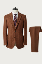 Caden - Tailored Men’s Three-Piece Tweed Suit With Herringbone Pattern For Weddings And Formal Events 0