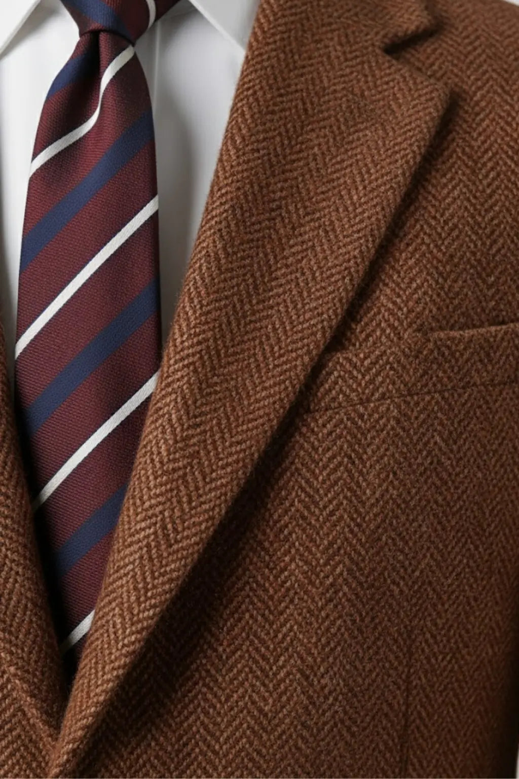 Caden - Tailored Men’s Three-Piece Tweed Suit With Herringbone Pattern For Weddings And Formal Events 3