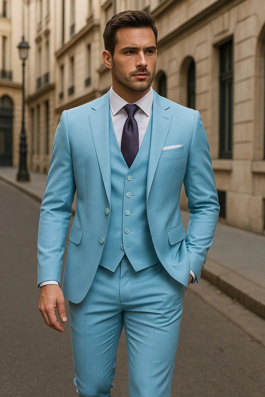 Caden - Tailored Three-Piece Men's Suit With Slim Fit For Weddings And Special Occasions 5