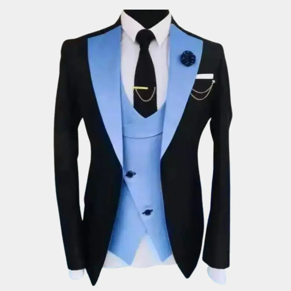 Ethan – Sterling Luxe 3-Piece Men’s Suit Set with Chic Blazer, Vest & Trousers 0