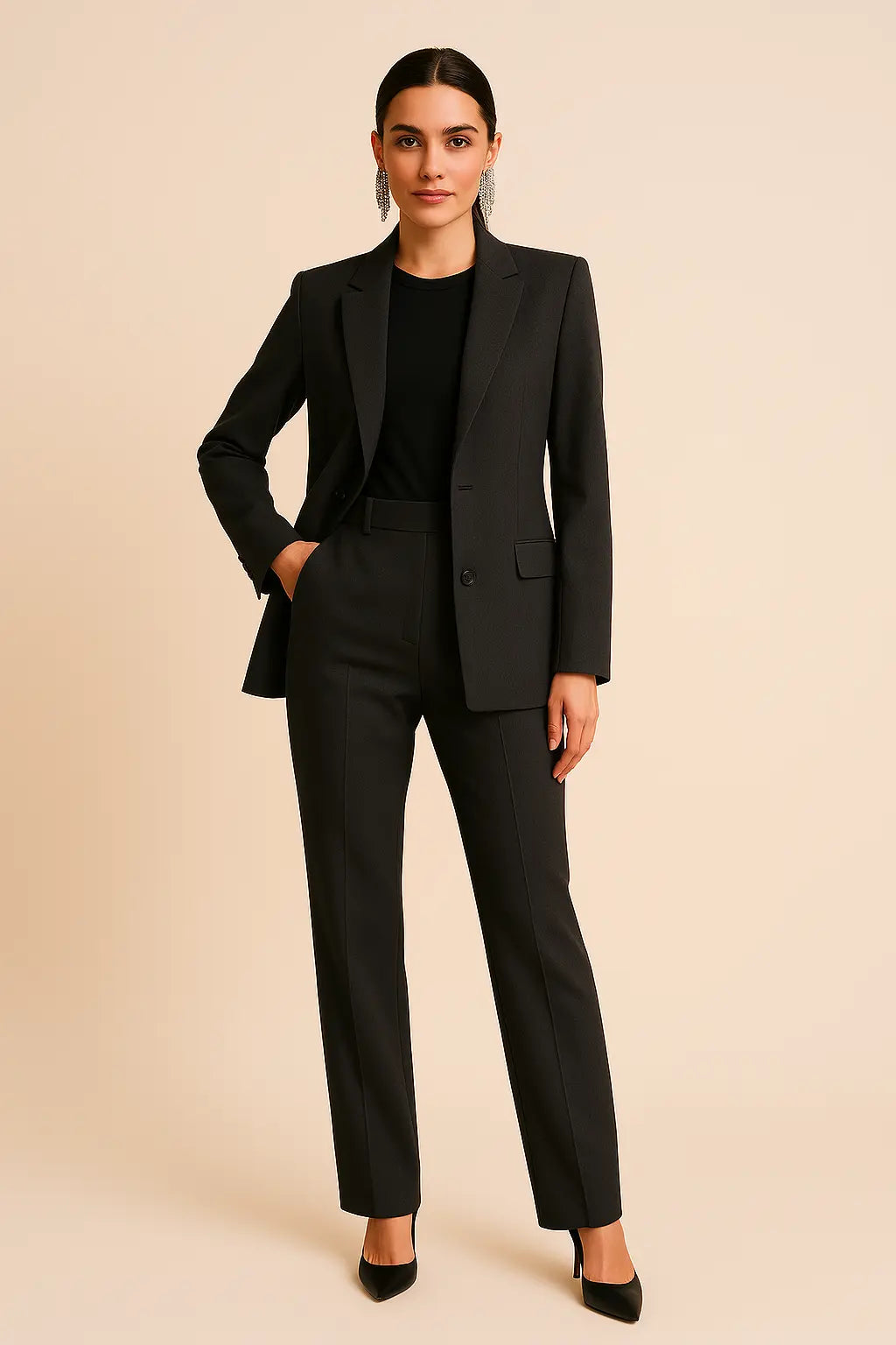 Liora - Tailored Women's Suit Set With Blazer And Pleated Trousers For Office And Formal Events 1