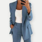 Women's Suit Set - Tailored Blazer with High-Waisted Pants for Office and Events - Stylish and Comfortable 5
