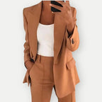 Women's Suit Set - Tailored Blazer with High-Waisted Pants for Office and Events - Stylish and Comfortable 6