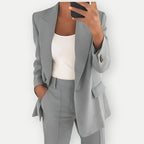 Women's Suit Set - Tailored Blazer with High-Waisted Pants for Office and Events - Stylish and Comfortable 7