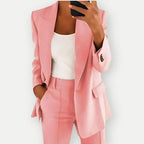 Women's Suit Set - Tailored Blazer with High-Waisted Pants for Office and Events - Stylish and Comfortable 8