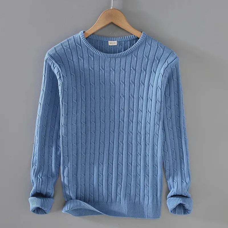 Caden - High-Quality Men's Knit Sweater With Cable Knit Design For Early Autumn 9