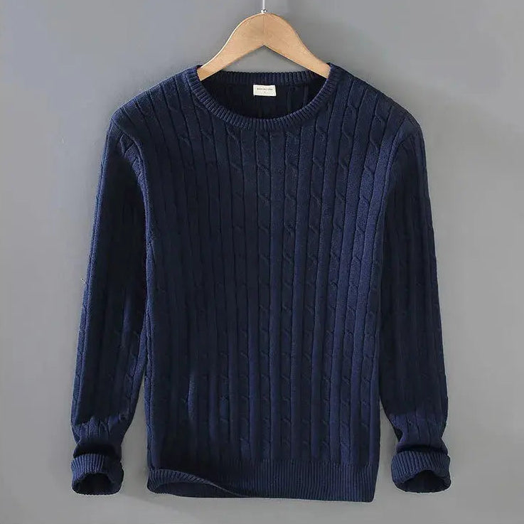 Caden - High-Quality Men's Knit Sweater With Cable Knit Design For Early Autumn 10
