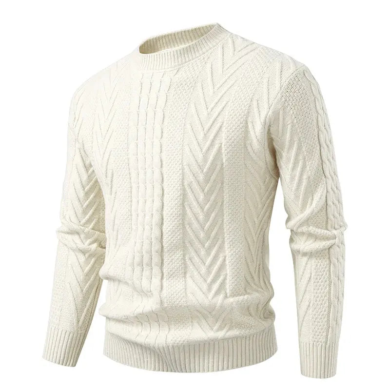 Caden - Slim-Fit Men's Knit Sweater With O-Neck For Casual Autumn And Winter Wear 1