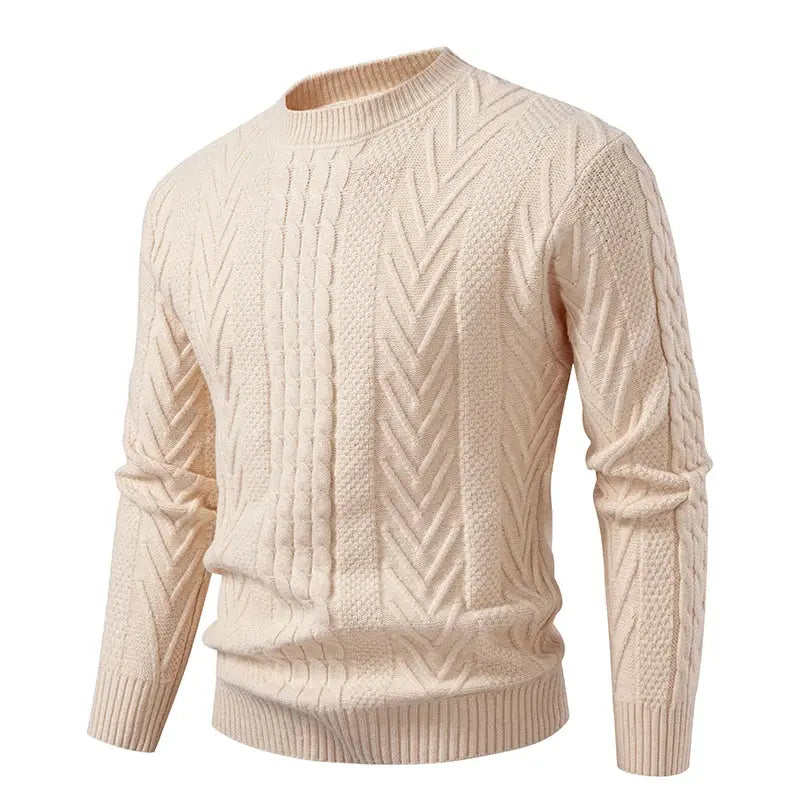 Caden - Slim-Fit Men's Knit Sweater With O-Neck For Casual Autumn And Winter Wear 3