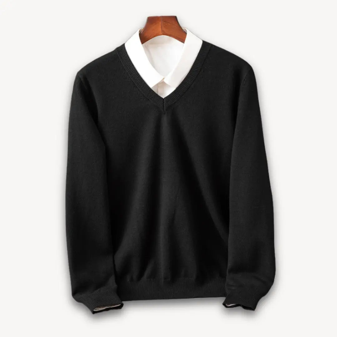 Slim-Fit Men's Sweater with V-Neck – Soft, Lightweight Design for Casual and Formal Wear, Available in Elegant Colors 1