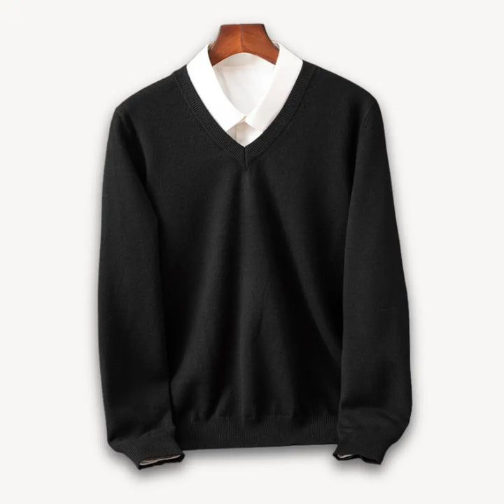 Slim-Fit Men's Sweater with V-Neck – Soft, Lightweight Design for Casual and Formal Wear, Available in Elegant Colors 1