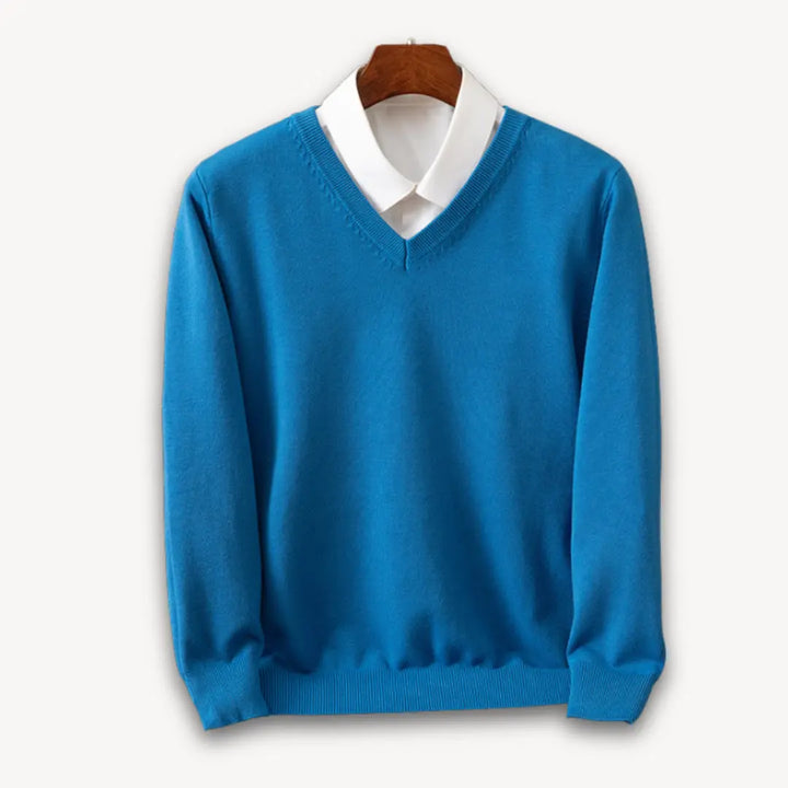 Slim-Fit Men's Sweater with V-Neck – Soft, Lightweight Design for Casual and Formal Wear, Available in Elegant Colors 2