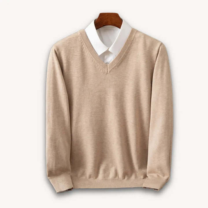 Slim-Fit Men's Sweater with V-Neck – Soft, Lightweight Design for Casual and Formal Wear, Available in Elegant Colors 3