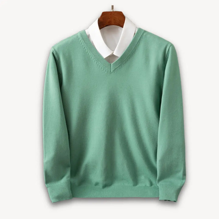 Slim-Fit Men's Sweater with V-Neck – Soft, Lightweight Design for Casual and Formal Wear, Available in Elegant Colors 5
