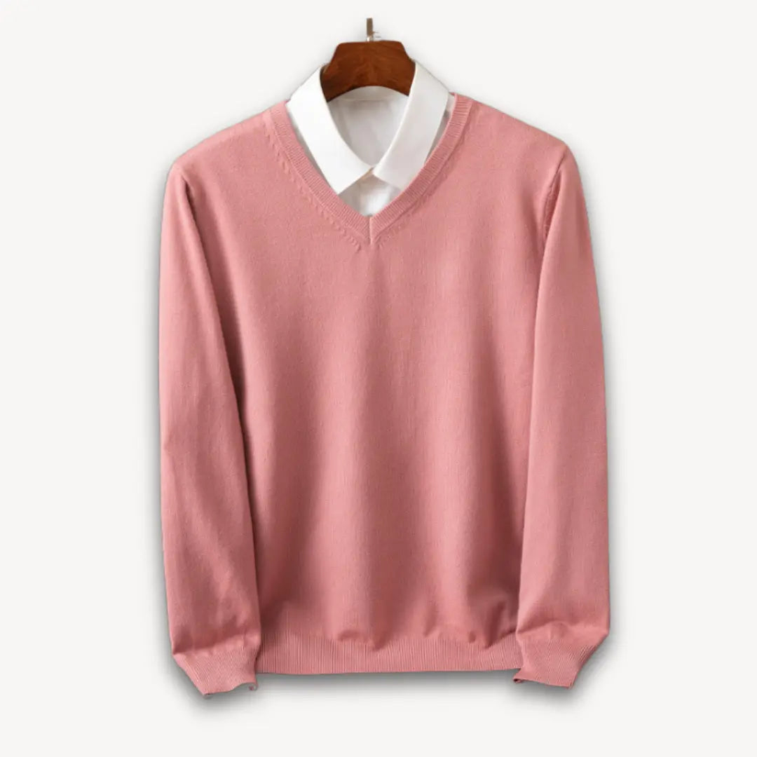 Slim-Fit Men's Sweater with V-Neck – Soft, Lightweight Design for Casual and Formal Wear, Available in Elegant Colors 9
