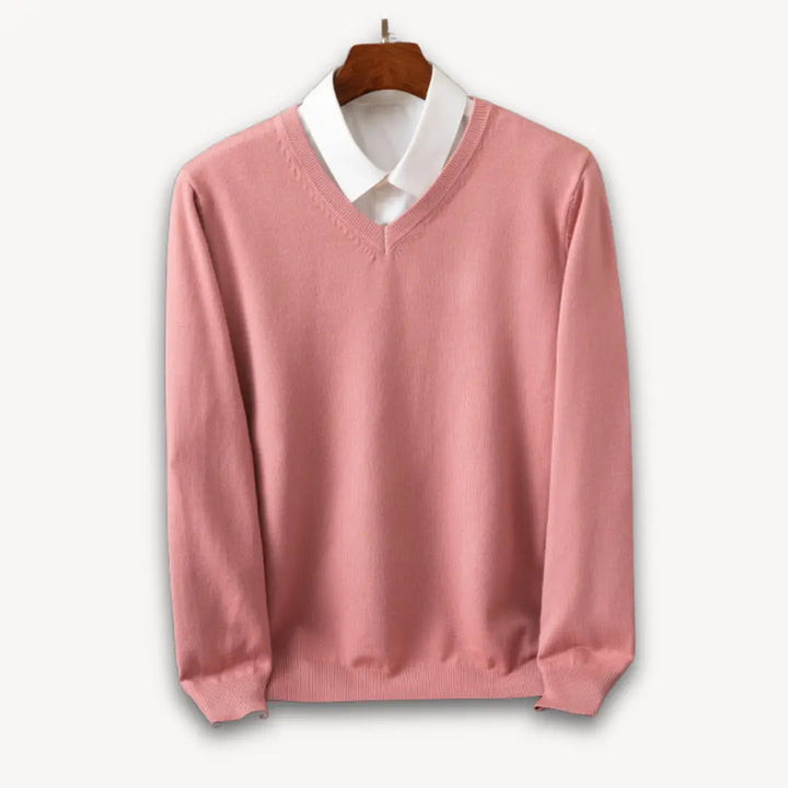 Slim-Fit Men's Sweater with V-Neck – Soft, Lightweight Design for Casual and Formal Wear, Available in Elegant Colors 9