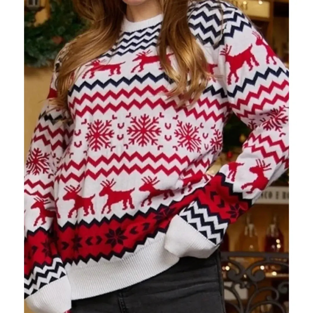 Cozy Long Sleeve Christmas Sweater – Perfect for Festive Celebrations and Holiday Gatherings 1