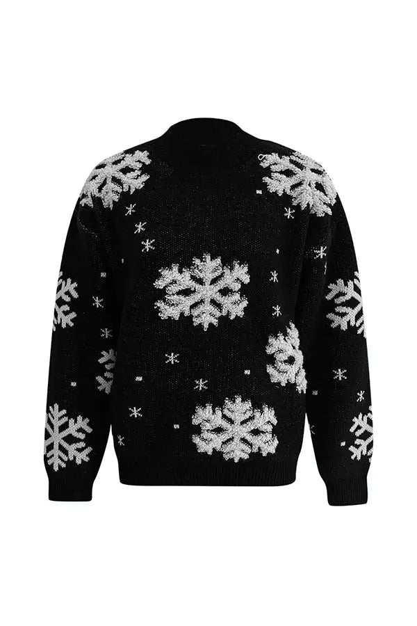 Cozy Turtleneck Knit Sweater – Festive Christmas Print for Holiday Gatherings 6