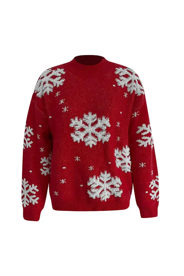 Cozy Turtleneck Knit Sweater – Festive Christmas Print for Holiday Gatherings 5