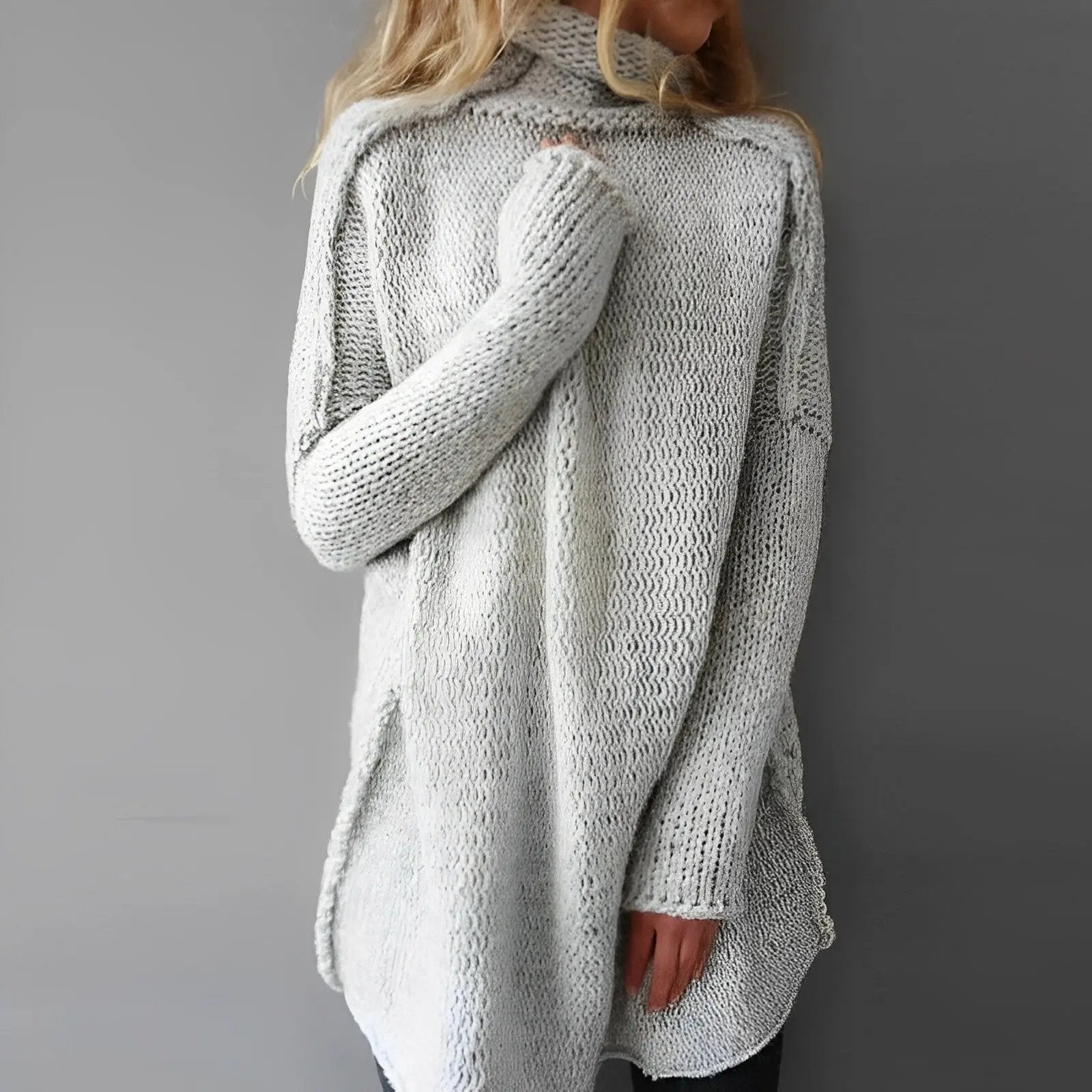 Liora - Cozy Long Knitted Sweater With Timeless Design For Cold Days 0
