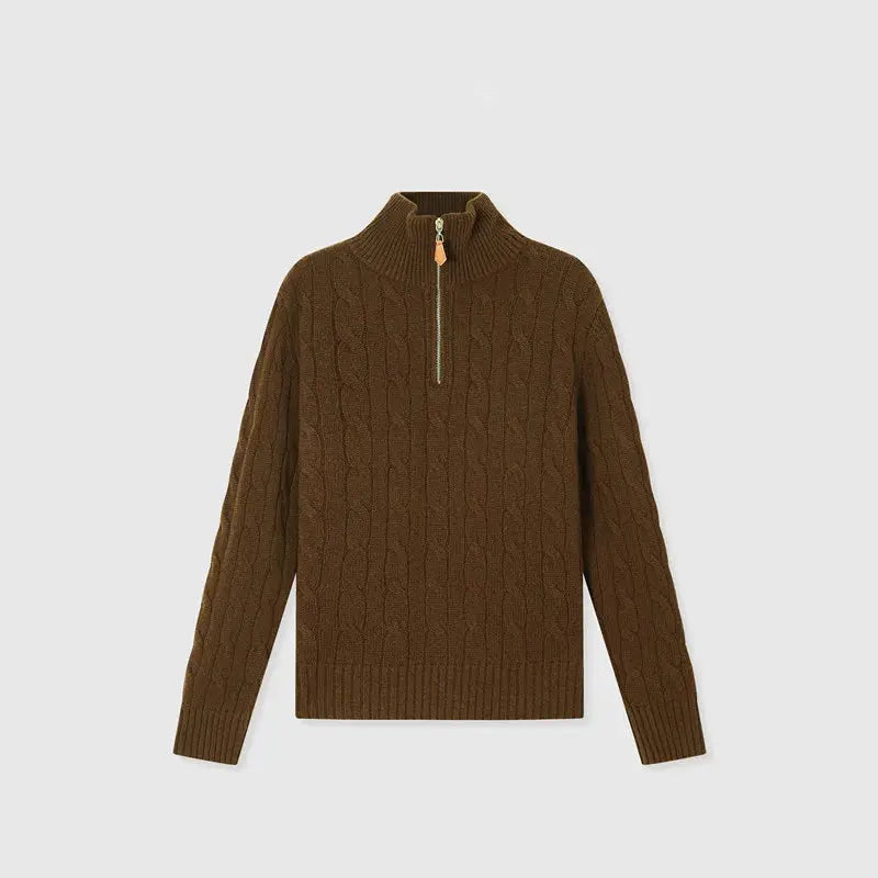 Liora - Luxurious Cashmere Blend Sweater With Polo Collar For Autumn Chic 1