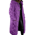 MunaWear - Sweaters - Ova - Stylish Women's Long Casual Sweater With Comfortable Fit For Everyday And Formal Wear - Dark Purple / 5XL